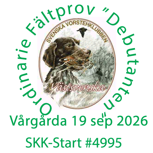 Debutant fältprov  Lördag 19/9 2026.