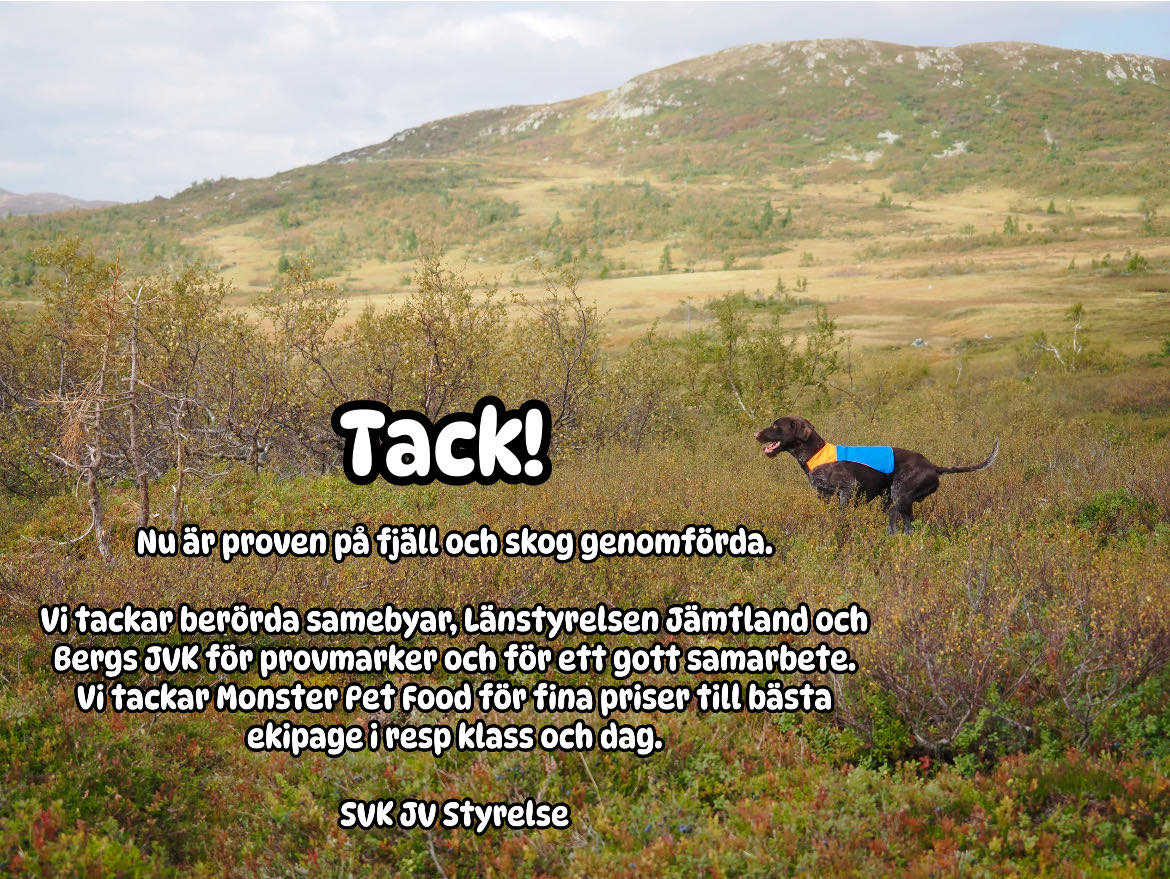 Tack för att vi att haft möjligheten att kunna genomföra SVK JV's tidiga prov!