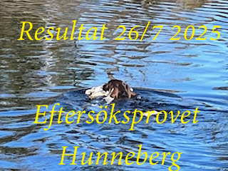 Resultat  ef provet 26/7 2025 Hunneberg